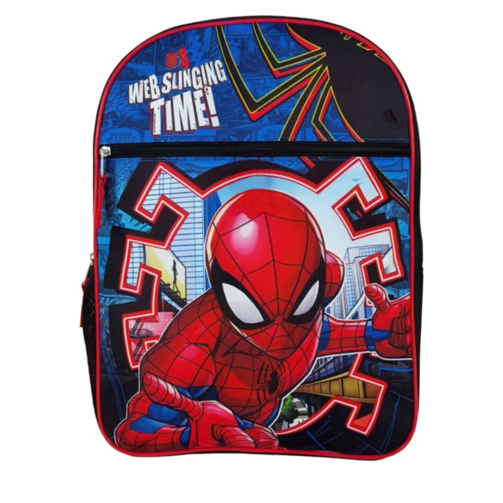 NWT Bioworld 5 Piece Spider-Man “It’s Web-Slinging Time” Backpack Set